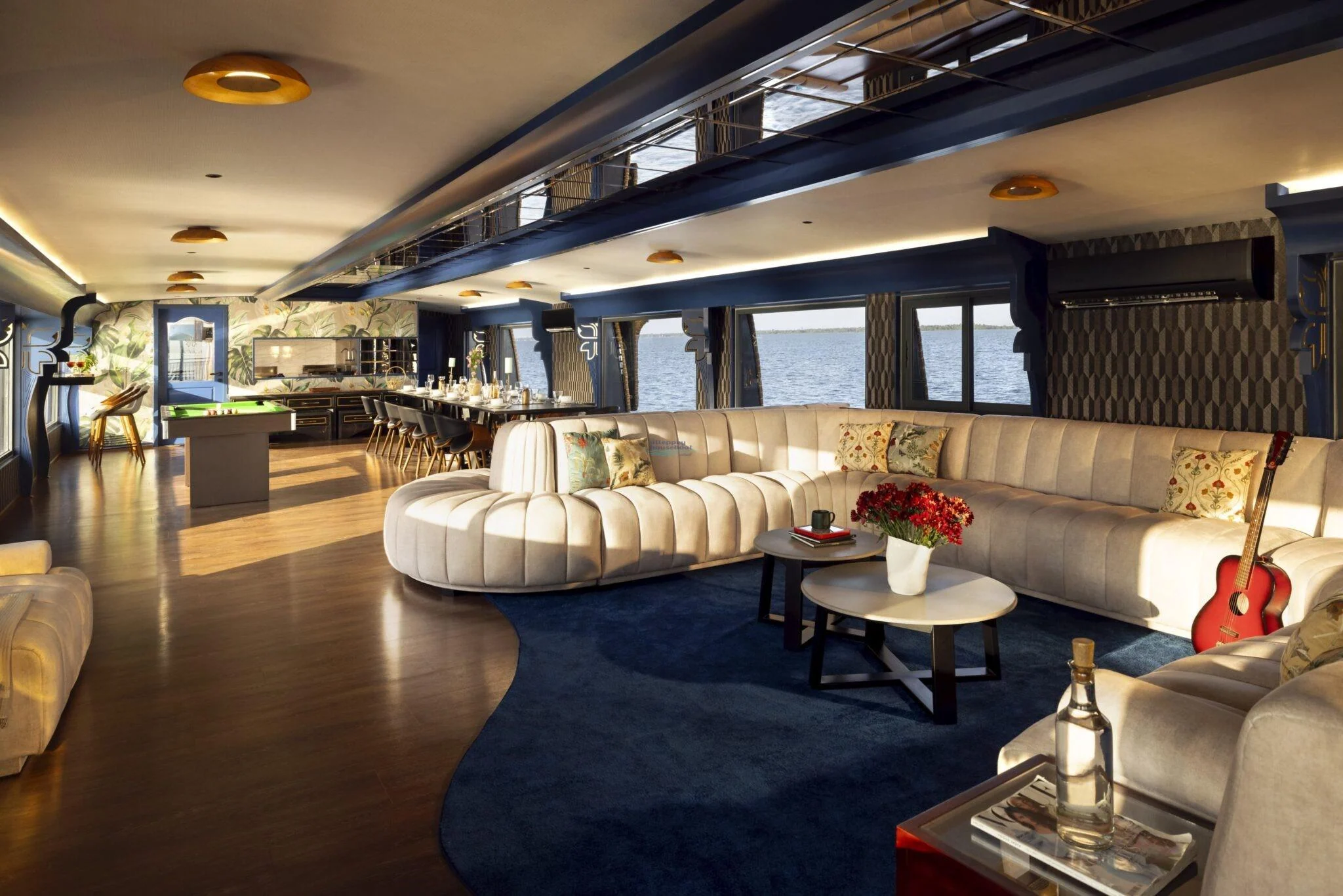 The four-bedroom houseboat: living area