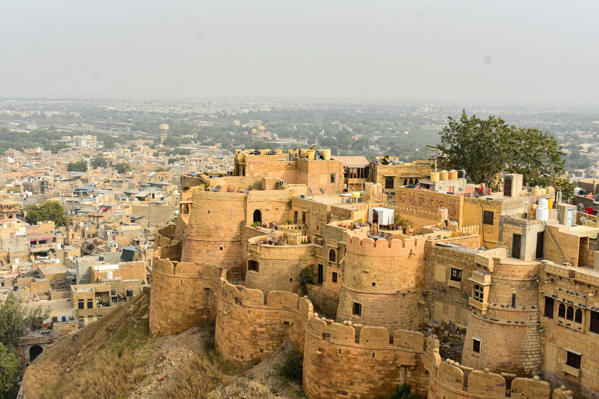 The golden stone walls and houses of Jaisalmer